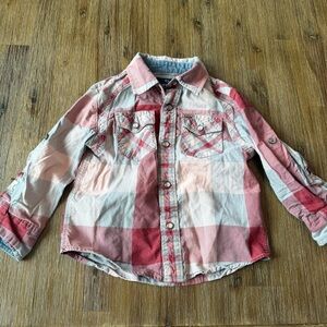 3/24$ Buffalo David Bitton Toddler Plaid Shirt with Pearl Snaps size 3